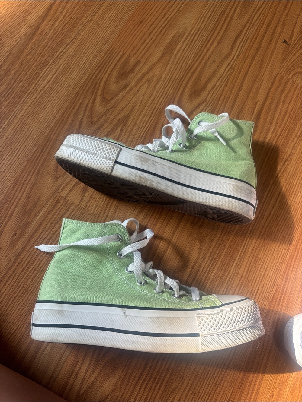 Converse High Top Sneakers in Mint Green with White Trim - Picture 3 of 5